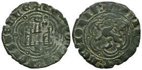 ENRIQUE III (1390-1406). Blanca. (Ae. 1,72g/24mm). Burgos. (FAB-602). Anv: Castillo, debajo S, dentro de gráfila lobular, alrededor leyenda: ENRICVS D...