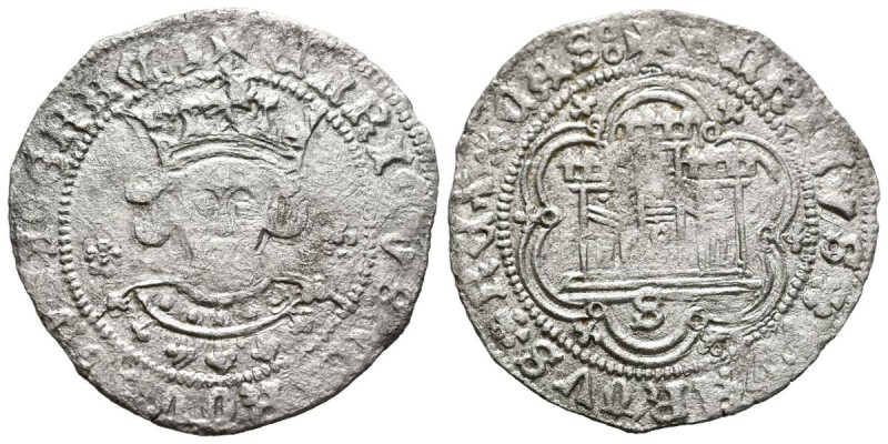 ENRIQUE IV (1454-1474). Cuartillo. (Ve. 2,51g/26mm). Sevilla. (FAB-755.6). Anv: ...