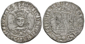 ENRIQUE IV (1454-1474). Cuartillo. (Ve. 2,99g/26mm). Toledo. (FAB-757). Anv: Busto coronado del rey de frente, dentro de gráfila circular, alrededor l...