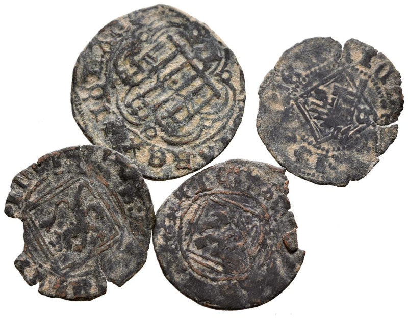 ÉPOCA MEDIEVAL. Bonito conjunto de 4 Blancas acuñadas por Enrique IV y Juan II e...