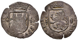 FELIPE II (1556-1598). Cuartillo. (Ve. 2,61g/24mm). S/D. Cuenca. (Cal-2019-80). MBC+. Restos de plateado original. Escaso así.