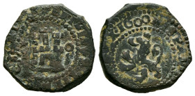 FELIPE II (1556-1598). 1 Maravedí. (Ve. 1,74g/15mm). 1600. Cuenca J (Cal-2019-99). MBC. Escasa.