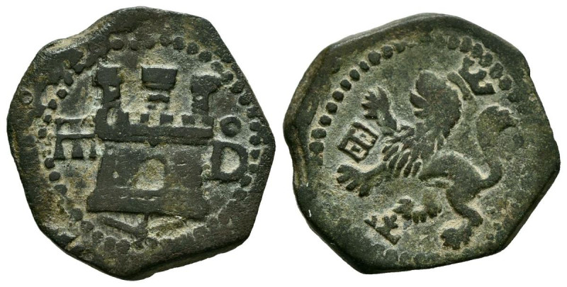 FELIPE II (1556-1598). 2 Maravedís (Ve. 3,41g /21mm). S / D (1570-1571). Segovia...