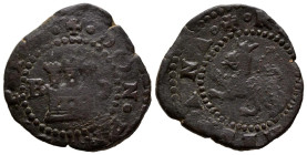 FELIPE II (1556-1598). 2 Maravedís. (Ae. 4,60g/22mm). Burgos, menguante. (Cal-2019-51). MBC-.
