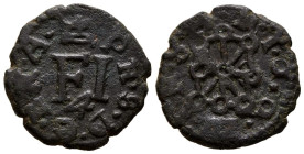 FELIPE III (1598-1621). 4 Cornado. (Ae. 3,10g/20mm). 169. Pamplona. (Cal-2019-64). MBC-.