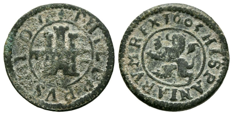 FELIPE III (1598-1621). 2 Maravedís (Ae. 1,41g/16mm). 1603. Segovia. (Cal-2019-1...