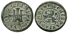 FELIPE III (1598-1621). 2 Maravedís (Ae. 1,41g/16mm). 1603. Segovia. (Cal-2019-185). Acueducto horizontal. MBC-.