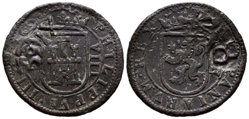 FELIPE III (1598-1621). 8 Maravedís. (Ae. 5,86g/28mm). 1603/2. Segovia. (Cal-201...