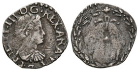 FELIPE III (1598-1621). 1/2 Carlino (Ar. 1,25g/15mm). S/D. Nápoles. (MIR-216/1). MBC-.