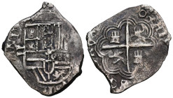 FELIPE III (1598-1621). 2 Reales. (Ar. 6,59g/28mm). 1604. Granada o Madrid M. (Cal-2019-586 o 593). MBC+. Escaso ejemplar.