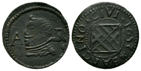 FELIPE IV (1621-1661). 1 Ardite. (Ae. 1,28g/17mm). 1653. Barcelona. (Cal-2019-19). MBC.