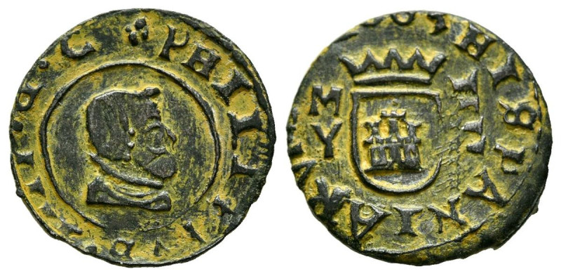 FELIPE IV (1621-1665). 4 Maravedís. (Ve. 0,92g/15mm). 1663. Madrid Y. Casa de Mo...