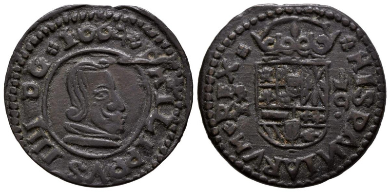 FELIPE IV (1621-1665). 16 Maravedís (Ae. 4,21g/25mm). 1664. Trujillo M. (Cal-507...