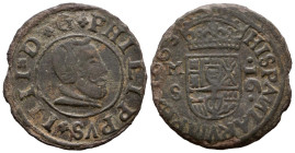 FELIPE IV (1621-1665). 16 Maravedís. (Ae. 2,91g/26mm). 1663. Madrid Y. (Cal-2019-477). MBC-.