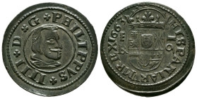 FELIPE IV (1621-1665). 16 Maravedís. (Ae. 4,16g/26mm). 1663. Segovia B. (Cal-2019-489). EBC-. Bonito ejemplar.