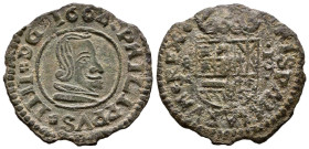 FELIPE IV (1621-1665). 16 Maravedís. (Ae. 3,01g/20mm). 1662. Trujillo M. (Cal-2019-505). MBC+/MBC.