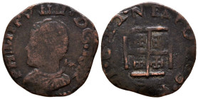 FELIPE IV (1621-1655). Grano. (Ae. 4,51g/27mm). 1622. Nápoles. (MIR 258). BC.
