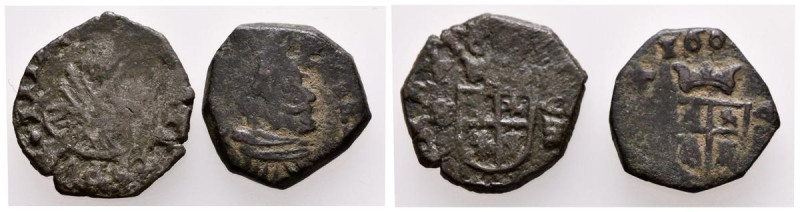 FELIPE IV (1621-1661). Conjunto de dos monedas de 8 Maravedís de Felipe IV de Se...