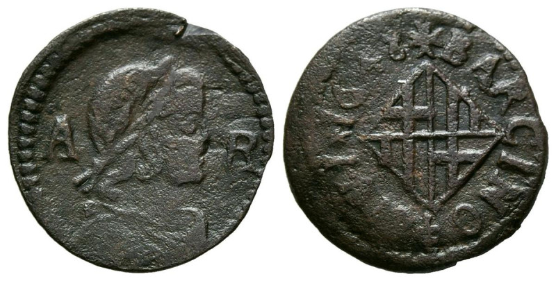 GUERRA DELS SEGADORS (1640-1652). Ardite. (Ae. 1,41g/17mm). 1648. Barcelona. (Ca...
