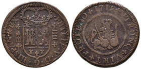 FELIPE V (1700-1746). 4 Maravedís. (Ae. 9,12g /26mm). 1719. Segovia. (Cal-2019-92). MBC-.