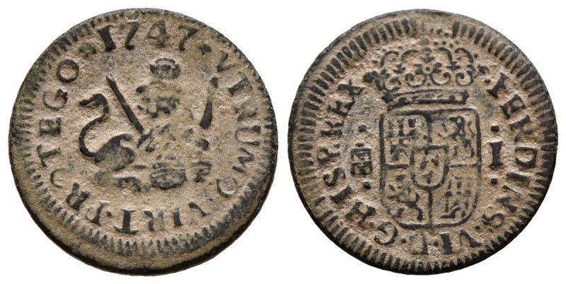 FERNANDO VI (1746-1759). 1 Maravedí. (Ae. 1,32g/16mm). 1747. Segovia. (Cal-2019-...