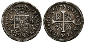 FERNANDO VI (1746-1759). 1/2 Real (Ar. 1,48g/16mm). 1752. Madrid JB. (Cal-2019-71). MBC+. Bonita pátina.