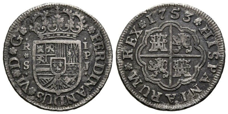 FERNANDO VI (1746-1759). 1 Real. (Ar. 2,44g/20mm). 1753. Sevilla PJ. (Cal-2019-2...