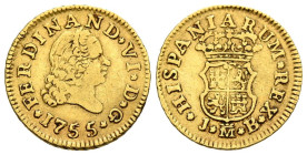 FERNANDO VI (1746-1759). 1/2 Escudo. (Au 1,61g /15mm). 1755. Madrid JB. (Cal-2019-558). MBC-