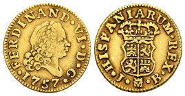 FERNANDO VI (1746-1759). 1/2 Escudo. (Au 1,75g /15mm). 1757. Madrid JB. (Cal-2019-561). MBC.