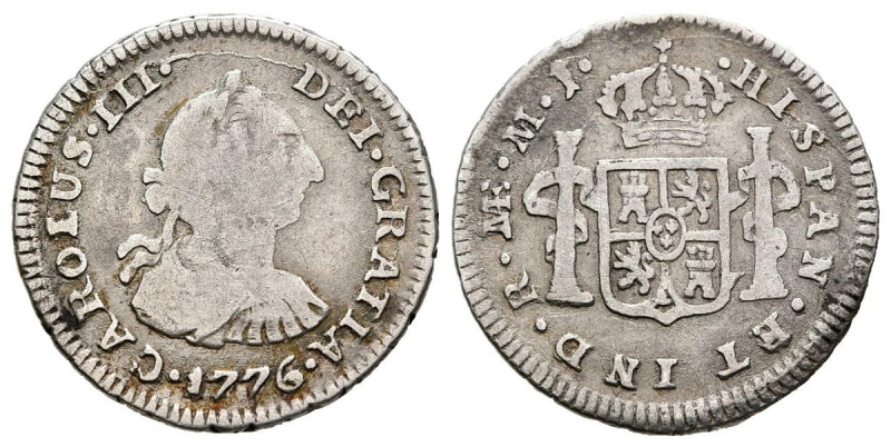 CARLOS III (1759-1788). 1/2 Real (Ar. 1,66g/18mm). 1776. Lima MJ. (Cal-2019-132)...