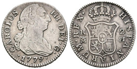 CARLOS III (1759-1788). 2 Reales. (Ar. 5,64g/26mm). 1779. Madrid PJ. (Cal-2019-628). MBC.