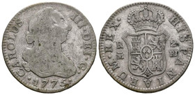 CARLOS III (1759-1788). 2 Reales (Ar. 5,81g/27mm). 1785. Madrid PJ. (Cal-2019-624). BC+/MBC-.