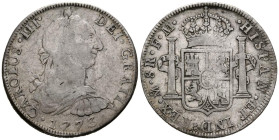 CARLOS III (1759-1788). 8 Reales (Ar. 26,82g/39mm). 1773. México FM. (Cal-2019-1107). BC+.