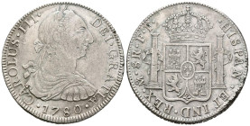 CARLOS III (1759-1788). 8 Reales. (Ar. 26,77g/39mm). 1780. Mexico FF. (Cal-2019-1120). MBC+.