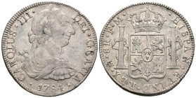 CARLOS III (1759-1788). 8 Reales. (Ar. 26,87g/39mm). 1784. México FM (Cal-2019-1126). MBC+. Restos de brillo original.