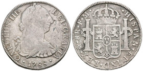 CARLOS III (1759-1788). 8 Reales (Ar. 26,74g/38mm). 1788. México FM. (Cal-2019-1132). MBC-.