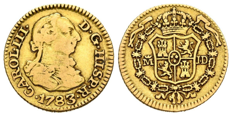 CARLOS III (1759-1788). 1/2 Escudo. (Au. 1,73g /15mm). 1783. Madrid JD. (Cal-201...