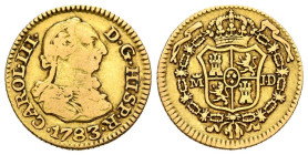 CARLOS III (1759-1788). 1/2 Escudo. (Au. 1,73g /15mm). 1783. Madrid JD. (Cal-2019-1262). BC+.