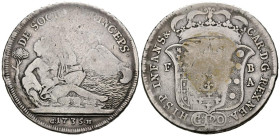 CARLOS III (1759-1788). 120 Grana (Ar. 24,70g/41mm). 1735 GH. Nápoles FB/A. (Vicenti-145). Infante de España y Rey de Nápoles como Carlos VII (1734-17...