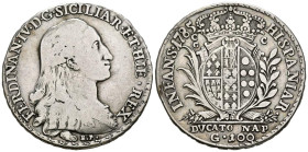 FERNANDO IV DE NÁPOLES (1759-1816). 100 Grana (Ar. 22,41g/38mm). 1785. Nápoles CC-C. (DAV-1404). Infante de España y tercer hijo de Carlos III. BC+/MB...