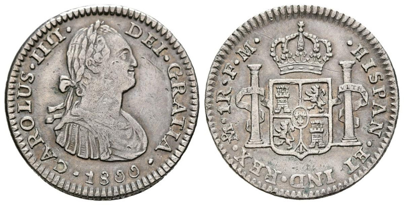 CARLOS IV (1788-1808). 1 Real (Ar. 3,35g/21mm). 1800. México FM. (Cal-2019-442)....