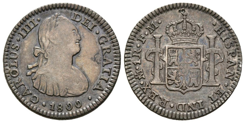 CARLOS IV (1788-1808). 1 Real (Ar. 3,36g/21mm). 1800. México FM. (Cal-2019-442)....