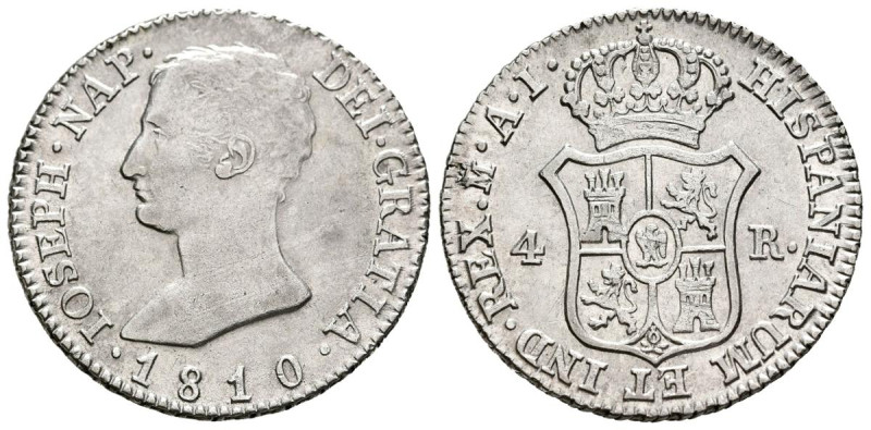 JOSÉ NAPOLEÓN (1808-1813). 4 Reales. (Ar. 6,02g/26mm). 1810. Madrid AI. (Cal-201...