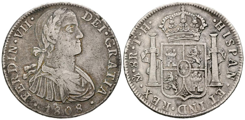 FERNANDO VII (1808-1833). 8 Reales. (Ar. 26,57g/40mm). 1808. Mexico TH. Busto im...