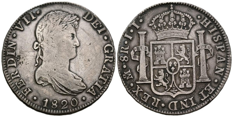 FERNANDO VII (1808-1833). 8 Reales. (Ar. 26,71g/39mm). 1820. México JJ. (Cal-201...