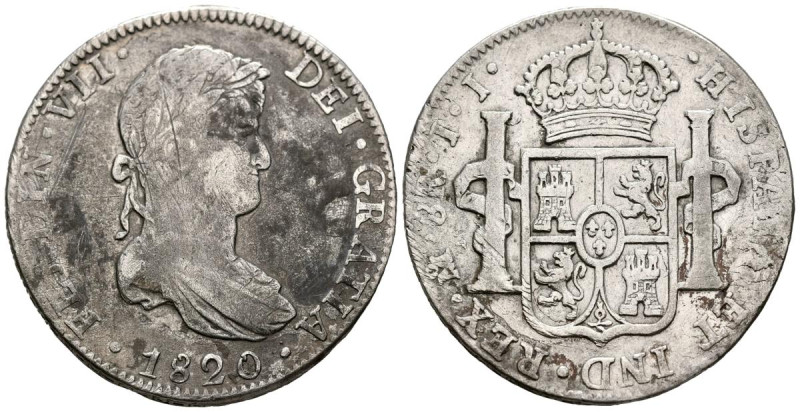 FERNANDO VII (1808-1833). 8 Reales. (Ar. 26,50g/38mm). 1820. México JJ. (Cal-201...