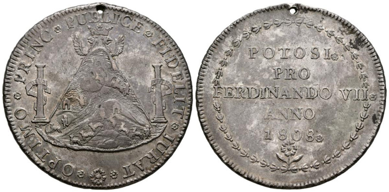 FERNANDO VII (1808-1833). Proclamación de Fernando VII. (Ar. 26,91g/40mm). 1808....