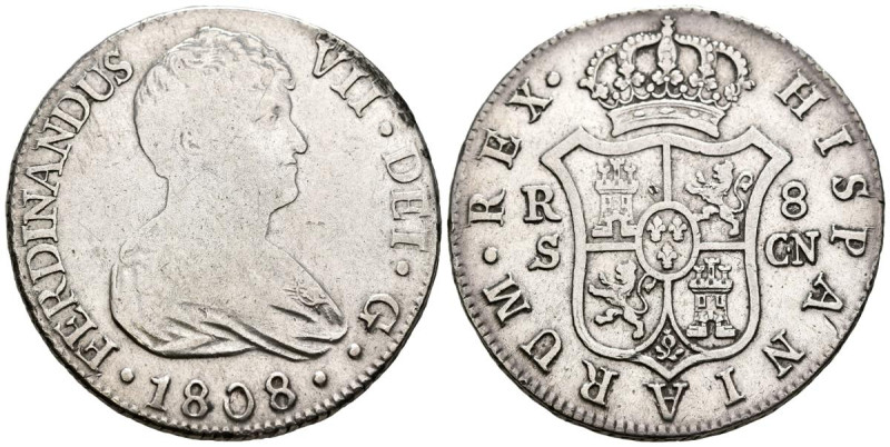 FERNANDO VII (1808-1833). 8 Reales (Ar. 26,87g /40mm). 1809. Sevilla CN. (Cal-20...
