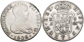 FERNANDO VII (1808-1833). 8 Reales (Ar. 26,87g /40mm). 1809. Sevilla CN. (Cal-2019-1411). Busto desnudo. MBC-/MBC. Limpiada.