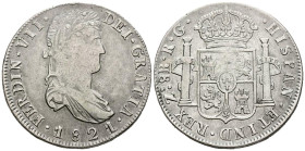 FERNANDO VII (1808-1833). 8 Reales. (Ar. 26,84g/39mm). 1821. Zacatecas RG. (Cal-2019-1465). MBC.